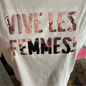 Kate Spade Sequin Tee Sz Large NEW WITH TAGS